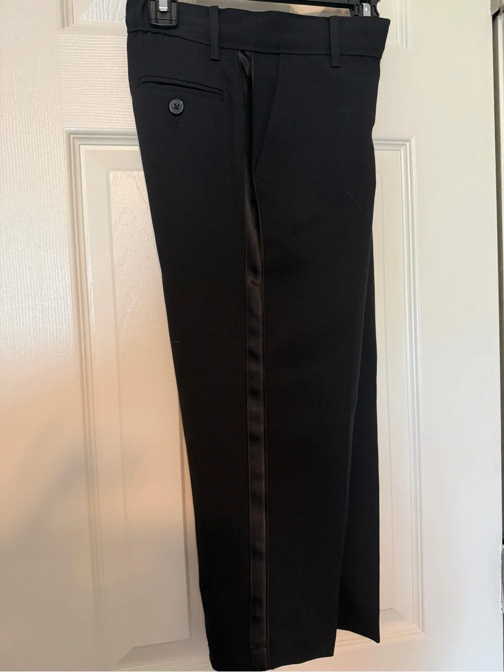 Nautica Boys Black Tuxedo Suit Set Size 7 Satin Trim Formal Wedding